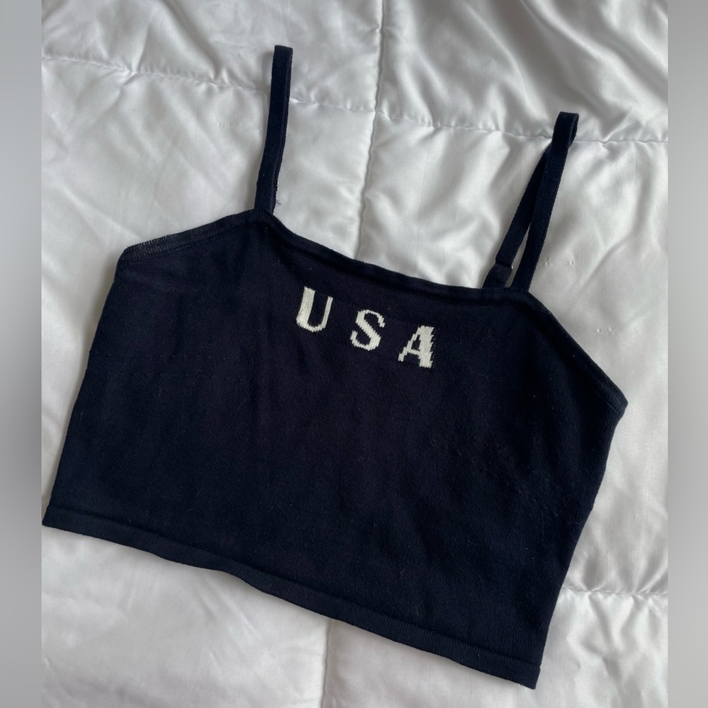 USA Le Lis Navy Tank Top